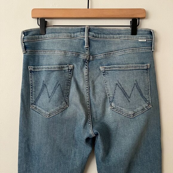 MOTHER The Mid Rise Dazzler Ankle Fray Jeans Riding The Cliffside Women Size 32 - Picture 7 of 11